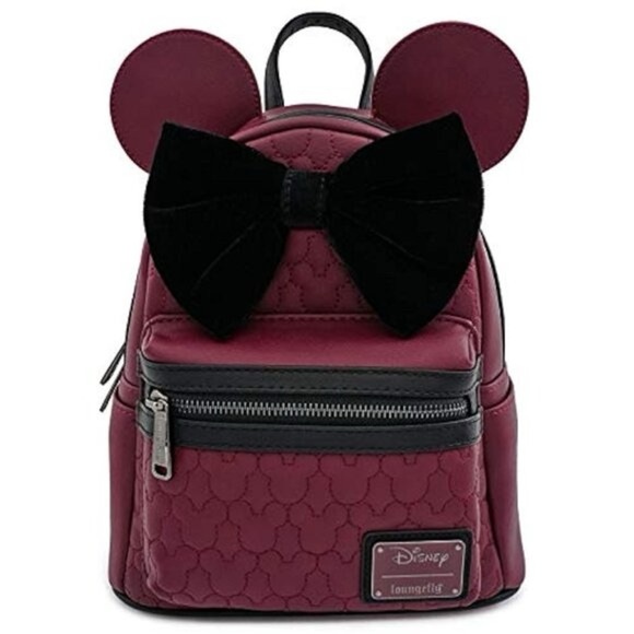 Loungefly Maroon and Black Minnie Mouse Backpack